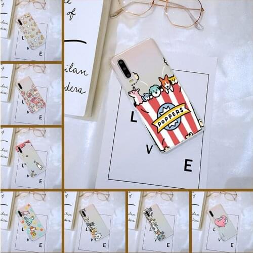 Silicone Cute Dog Cat Kawaii Puppy Soft Back Cover For Huawei P Smart Z Plus P20 Lite 2019 2020 P40 P30 Lite Pro E Phone Case