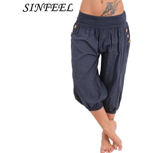 SINFEEL Women's Trousers Harem Pants