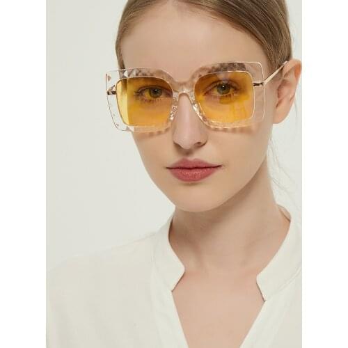 Oversized Shades Sunglasses Women Pink Fashion Square Glasses Big Frame Sun Glasses Female Vintage Retro Unisex Oculos Feminino