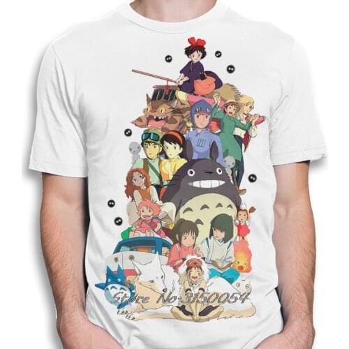 Studio Ghibli Combo T Shirt Hayao Miyazaki Anime T-shirt MenS Women Youth T Shirt Cool Fashion Cotton Tees Harajuku
