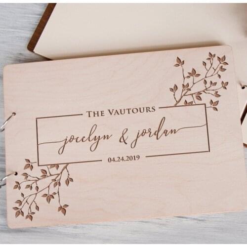 Custom State Wedding Guestbook,Rustic Personalized Wedding Guest Book,Wooden Love Wedding Album Guest Book Photo