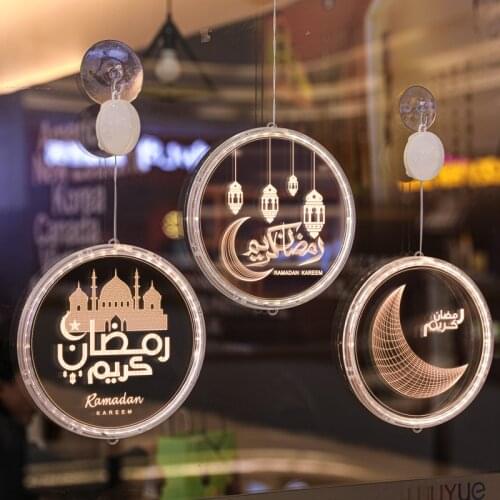 Ramadan Decorations Led Light Eid Mubarak Decor Lamps Islamic Muslim Festival Party Home Window wall sticker Deco Ramadan Kareem