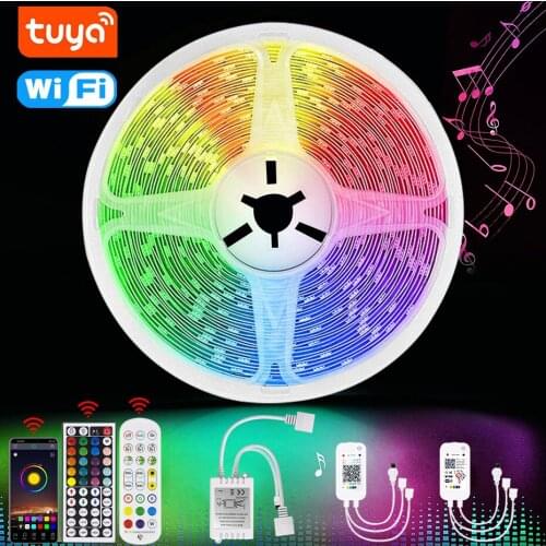Tuya Smart LED Strip 12V Waterpoof SMD5050 RGB Dimmable IR Remote Bluetooth APP Tuya Wifi Control For Bedroom Decoration DIY