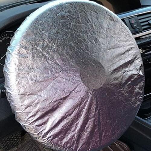 Universal Car Steering Wheel Foldable Cover Sun-proof Heatinsulating Antifouling Sun Shade Cover Interior Accessories Decoration