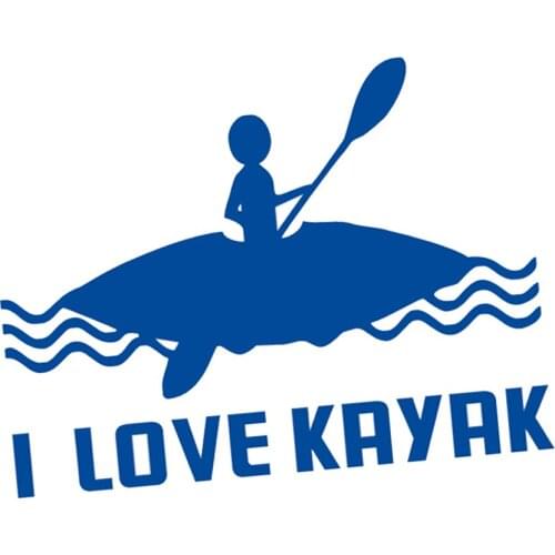 I LOVE KAYAK Car Sticker Boat Kayak Canoe Vinyl Waterproof Funny Decal Auto Decor Car Styling for Car Body Window Decoration