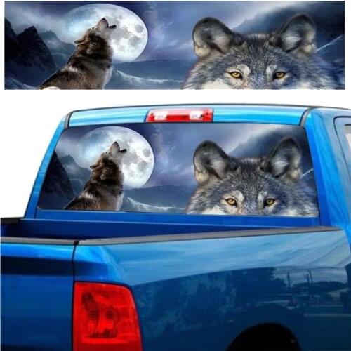 Wolf for Truck Jeep Suv Pickup 3D Rear Windshield Decal Sticker Decal Rear Window Glass Poster 168 x 74CM