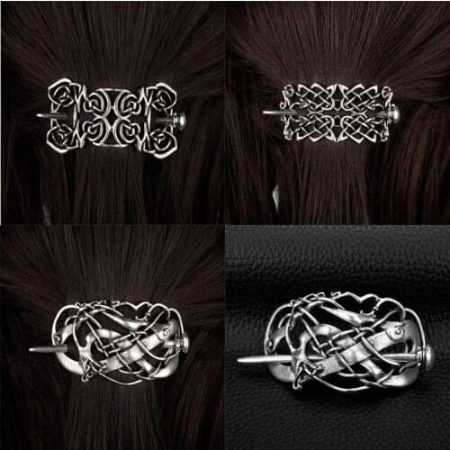 Viking Hair Stick Hollow out Celtics Knots Hair Clips Vintage Accessories girl Women Hairpins