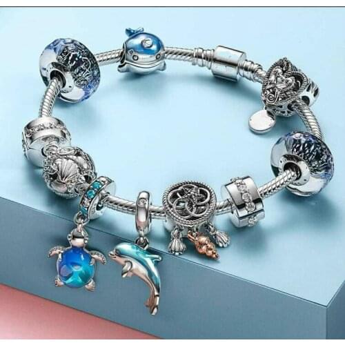 925 sterling silver the most popula Pink mothers day idea weave hollow out gift for mom pendant Pandora bracelet