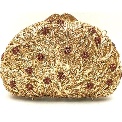 Women evening party bag diamonds crystal clutch luxury bridal wedding party wallet purse handbag elegant tress crystal purses