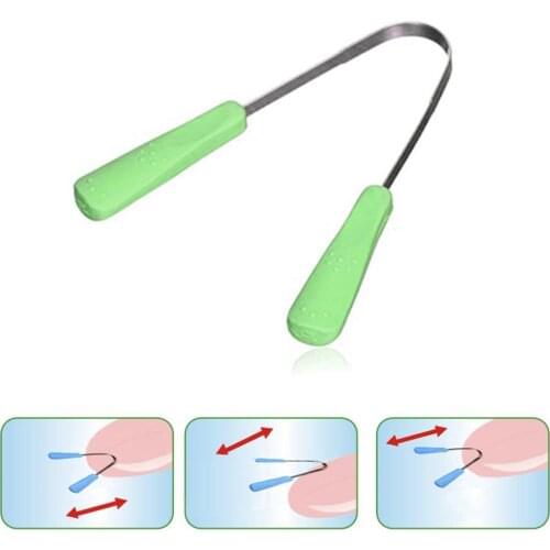 Toothbrush Dental Oral Hygiene Care Tools Stainless Steel Tongue Scraper Cleaner Fresh Breath Cleaning Coated Tongue