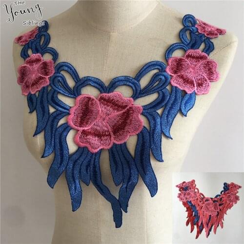 1 pcs Embroidery Applique Openwork Lace Collar Sewing U-neckline DIY Lace Fabric Decorative Clothing Accessories YL1794-YL1796