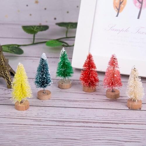 1Pcs DIY Christmas Tree 6 Colors Small Pine Tree Mini Trees Placed In The Desktop Home Decor Christmas Decoration Kids Gifts