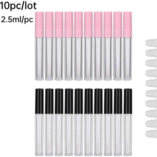 10pcs 2.5ML Plastic Empty Lip Gloss Bottle DIY Lip Balm Lipstick Clear Refillable Tube Container Organizer Cosmetic Makeup Tool
