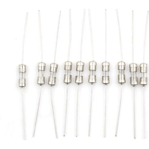 10Pcs/Lot 3.6x10mm Slow Blow Axial Lead Tube Glass Fuse For 1A 2A Supplies