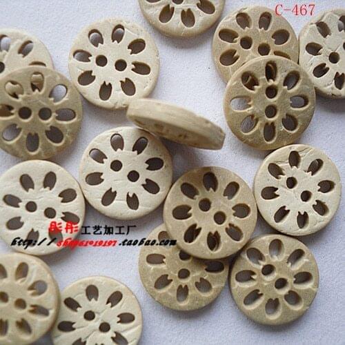 100 pieces/lot Natural Coconut Buttons Grament Buttons Diy Beads - 13mm C467