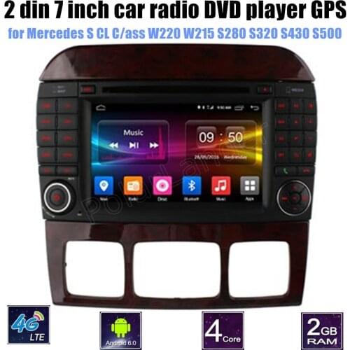 1024*600 Quad Core Android 6.0 for Mercedes BENZ S CL Class W220 W215 S280 S320 S430 S500 Car DVD Player GPS 4G Radio
