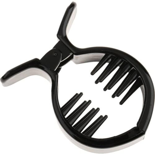 10X Hot Black Plastic Hairdresser Fish Hair Claw Clip Clamp Grip Accessories