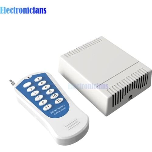 DC 12V 12 Channel Relay Module Wireless RF Remote Control Switch Transmitter + Receiver Board