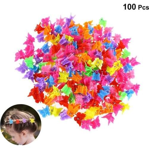20/50/100pcs Butterfly Hair Clips Mixed Color Mini Hair Claws Barrettes Clamps Jaw Headwear Hair Styling Accessories Beauty Tool