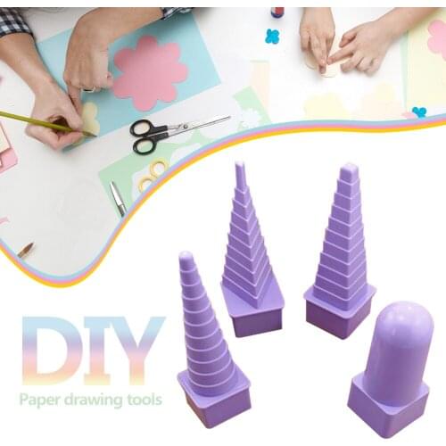 4Pcs Crimping Paper Craft Paper Quilling Tool Tower Quilled Drawing Bobbin Tower Tool Winding Plate Kit for Single-Layer
