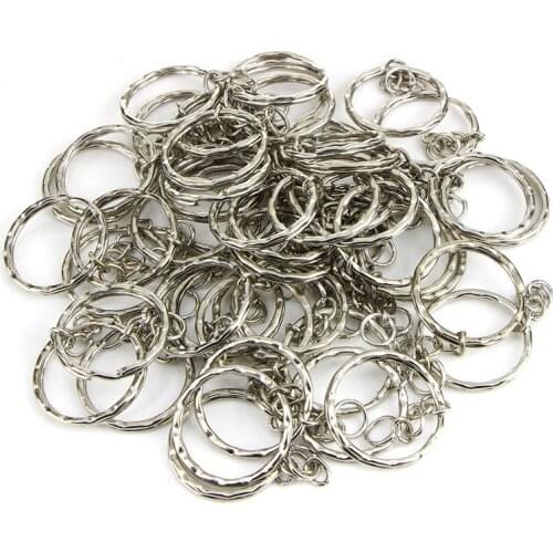 50pcs Metal DIY Jewelry making Split Keychain Ring Parts Key Chains With 25mm Open Jump Ring