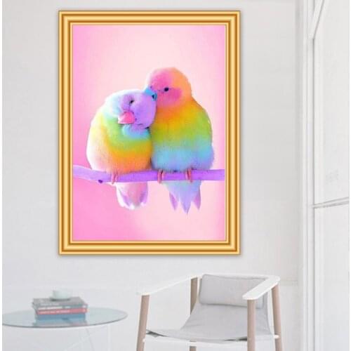 5D DIY Diamond Painting Birds Cross Stitch Kits Full Drill Embroidery Animal Mosaic Art Picture of Rhinestones Gift Decoration