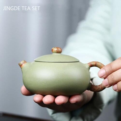 Yixing Handmade Tea Pots Purple Clay Teapot Beauty Kettle Raw Ore Green Clay Boutique Teaware Chinese Tea Ceremony Gift 190ml