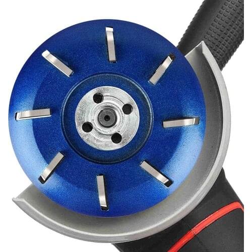 90mm 8 Teeth Wood Turbo Carving Disc Tungsten Steel Round Tea Tray Black /Blue Wood Carving Cutter Use for Angle Grinder