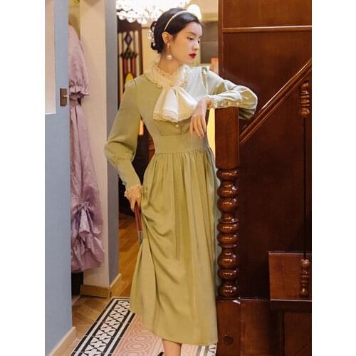 French Of Autumn Winter New Fund Retro Ancient Ways Female Dress Court Wind Noble Temperament Socialite Long Money Dress