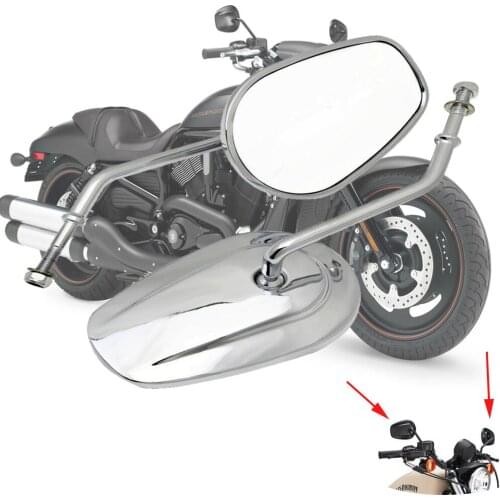 Chrome oval side mirror rear view mirror motorcycle mirrors for Harley Touring softtail Dyna Sportster XL 883 Fatboy Dyna Cho