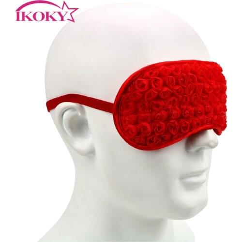 IKOKY Sexy Rose Eye Mask Adult Games Blindfold SM Bondage Bound Slave Erotic Fetish Flirt Sex Toys For Couples Women Flirtatious