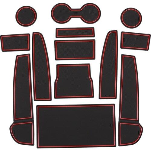 Left Hand Drive Tesla Model 3 Car Interior Accessories Door Storage Mat, Gate Slot Mat, Coaster Mat Dust-Proof Anti-Slip（13 PCS