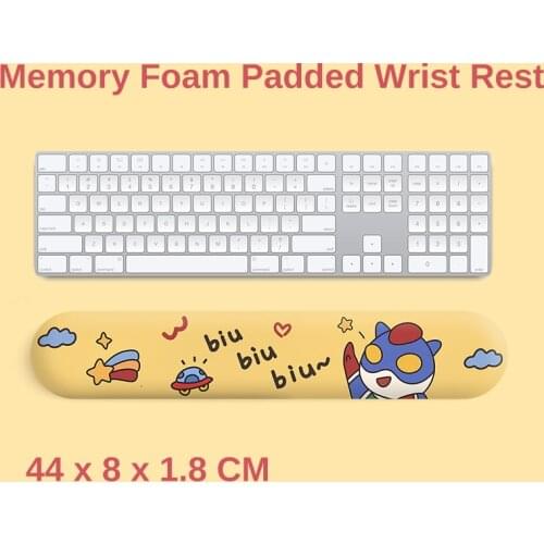 Kawaii Cute Memory Foam Keyboard Wrist Rest Yellow Mouse Pad Cartoon Ergonomic Silicone Anti-Slip for Gamer Writer Programmer