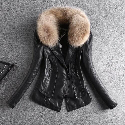 Korean Style Pu Leather Jacket Women 2021 New Long-Sleeved Slim Slimming Motorcycle Leather Jacket Female Tide Zipper Pocket B28