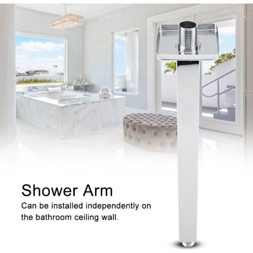 Square Shower Arms Stainless Steel Top Sprayer Extension Tube Wall Mount shower extension Pipe Bathroom Ceiling Rain Shower Head