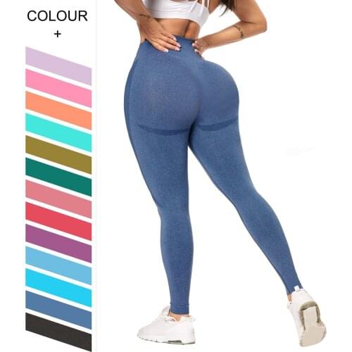 Exercise Yoga Leggings Jogging Women Gym Fitness Pants High Waist Seamless Sports Tights Solid Push Up Workout Pants