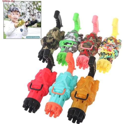 Soap bubbles gun mini toy machine gun water gun with soap kids automatic gatling bubble gun toys
