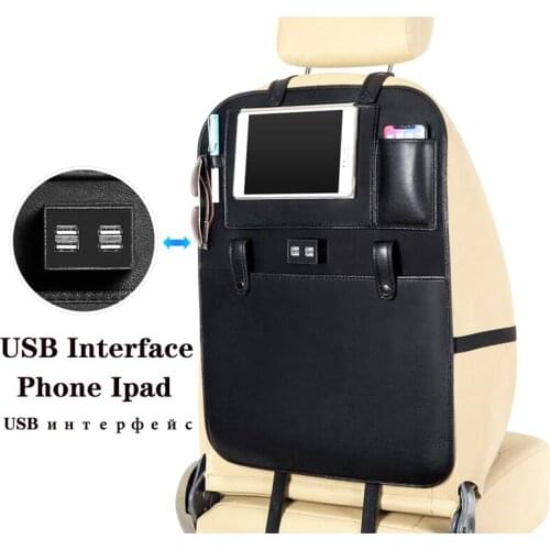 New car organizer USB car seat storage bag Multifunctional storage box car seat back bag creative car accessories box freeship
