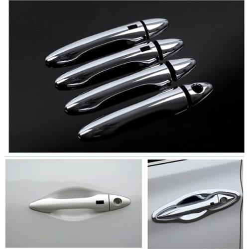 FUNDUOO For Hyundai IX35 Tucson 2009 2010 2011 2012 2013 2014 New Chrome Car Door Handle Cover Trim with Smart Keyholes