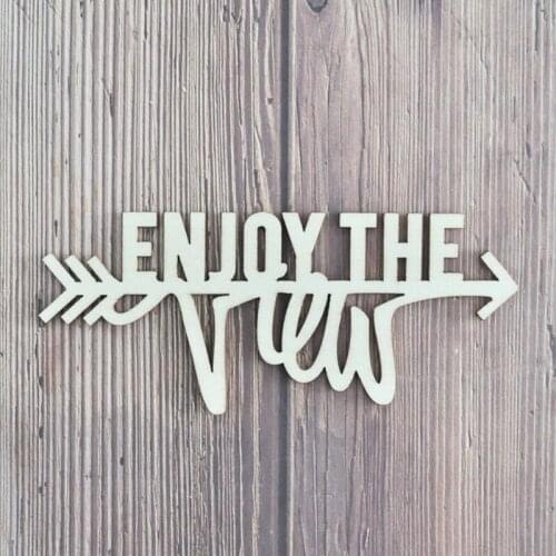 Happymems Wood Letters Enjoy The Life 12pcs/lot DIY Crafts Wall Sticker Embellishments For Scrapbooking DIY Wooden Letter Decor