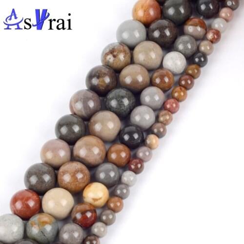Natural Ocean Jaspers Stone Beads For Jewelry Making 4 6 8 10 12mm Round Loose Spacer Beads DIY Bracelet Necklace Accessories