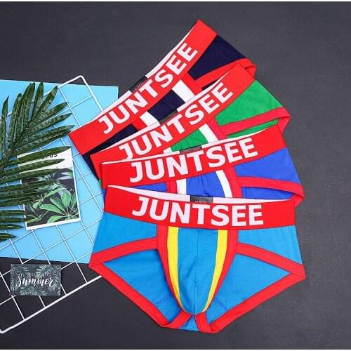 New Junxi brand fashion mens underwear foreign trade sexy big T-shirt Lycra cotton triangle pants jockstrap swimwearmen