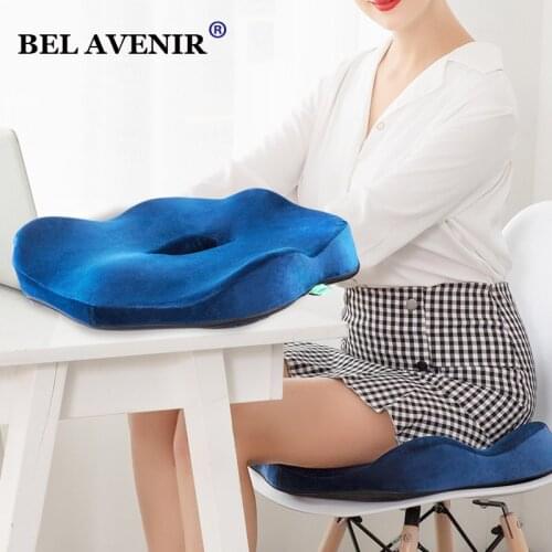 Memory Foam Seat Cushion Orthopedic Pillow Coccyx Office Chair Cushion Hip Car Seat Wheelchair Hips Massage Vertebrae Seat Pad