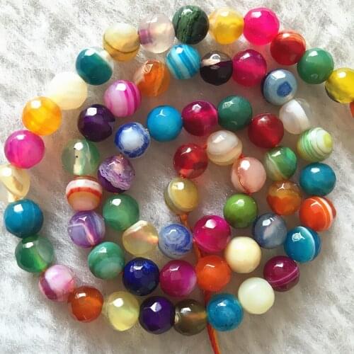 Muticolor natural stone stripe carnelian onyx agat 4mm-12mm DIY beads charms rainbow loose beads diy jewelry 15inch GS416