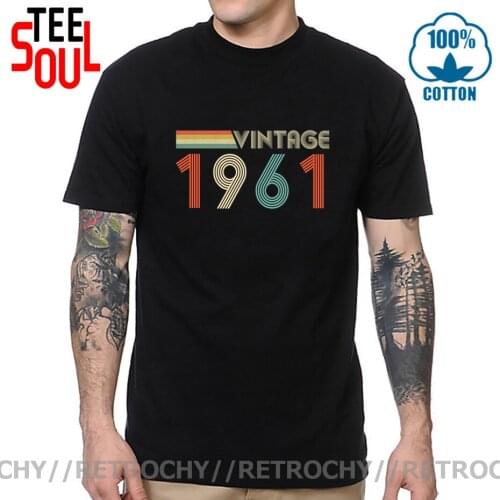 Retrochy Vintage 1961 T-Shirt 59th Birthday Tee Shirt Retro Born in 1961 T shirt 60 Years Old Club Tshirt 60s man Brand Clothing