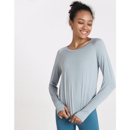 SALSPOR New Mesh Stitching Sports Woman Shirt Quick Drying Breathable All Match Style Yoga Long Blouse Female Fitness Shirt