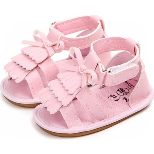 Summer Newborn Infant Baby Girls PU Leather Tassels Sandals Soft Sole Princess Anti-Slip Shoes for Toddler Kids