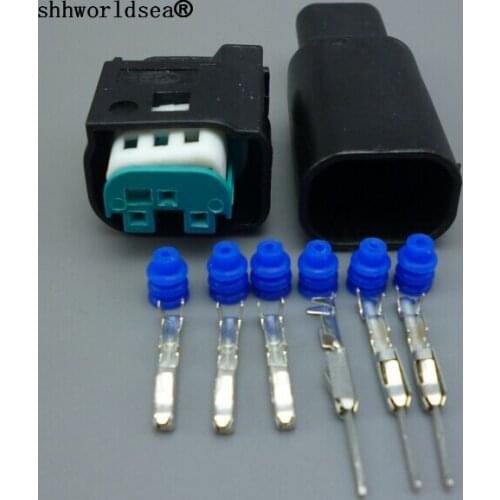 Shhworldsea 100set 3pin/way male female auto restrictor sensor plug connector for Benz for BMW 1-967642-1