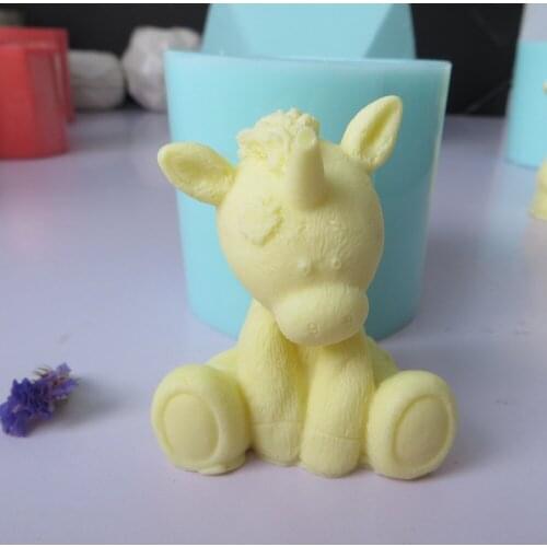 PRZY Mol Silicone Mold Fondant Mould Cute 3d Unicorn Chocolate Mousse Cake Molds Candle Aroma Stone Resin Clay Eco-friendly
