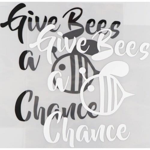 20.3CM*20.4CM Give Bees A Chance Funny Car Window Stickers Fashion Vinyl Car Accessories